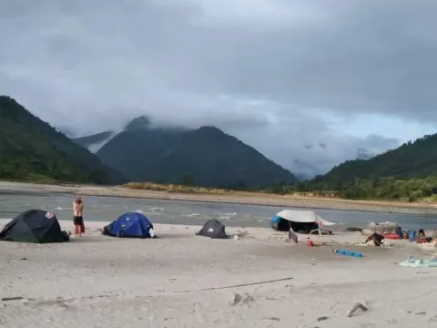 Riverside Camping Beside the Budhi Gandaki River in Nepal