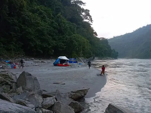 Riverside camping