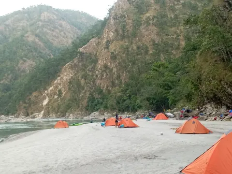 Family enjoying an unforgettable outdoor rafting experience on the Lower Seti River in Nepal