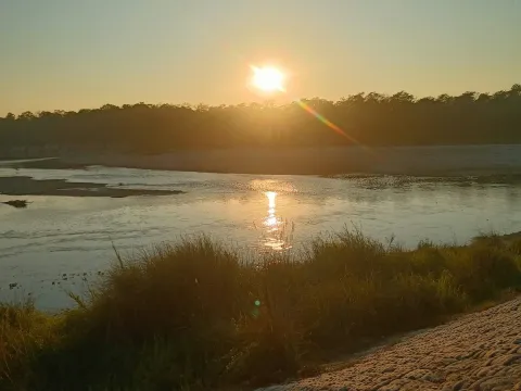 Scenic Babai River landscape during a fishing and rafting expedition