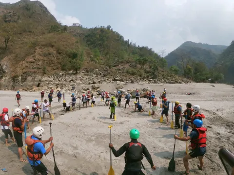 Kali Gandaki River rafting adventure with spectacular Himalayan scenery