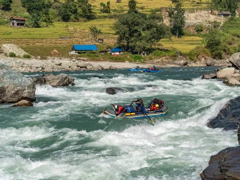 Whitewater rafting eastern Nepal