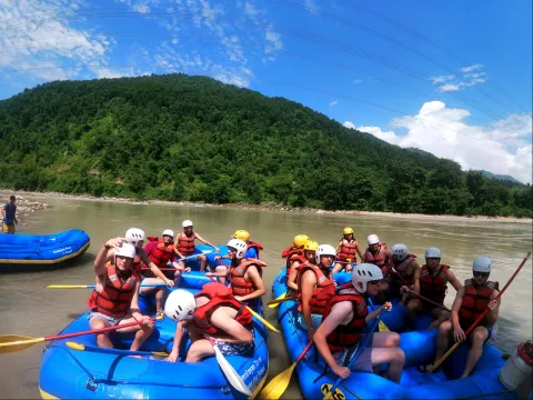 Scenic river journey through the Karnali wilderness