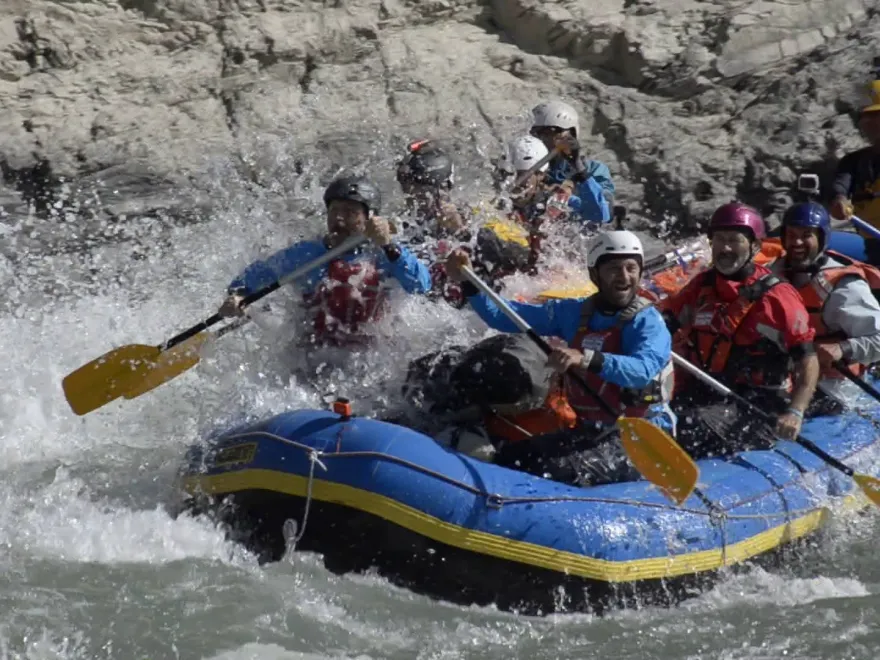 Professional rafting team exploring the Karnali River