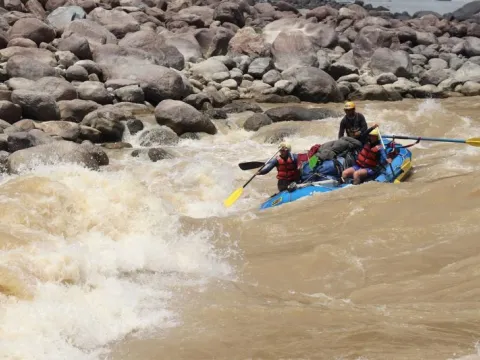 Karnali River rafting through scenic wilderness in Nepal