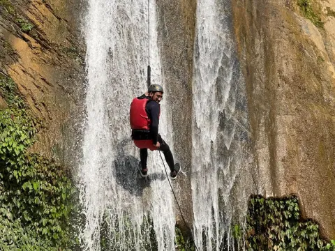 Jalbire Waterfall canyoning adventure Nepal