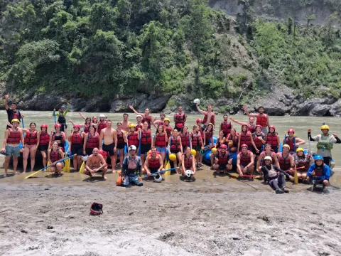 Trishuli River rafting route from Charaudi to Kuringhat