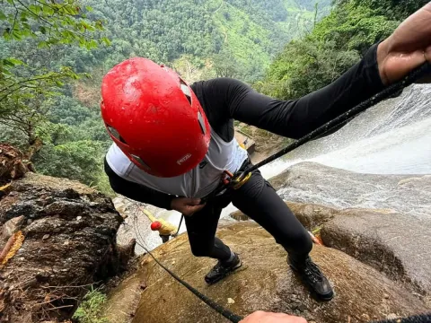 Adventure Canyoning at Fung Fung Waterfall in Nuwakot