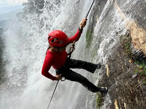 75-Meter Waterfall Rappel at Fung Fung Waterfall