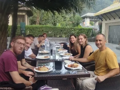 Buffet lunch at Siddhartha Riverside Resort after Trishuli River rafting
